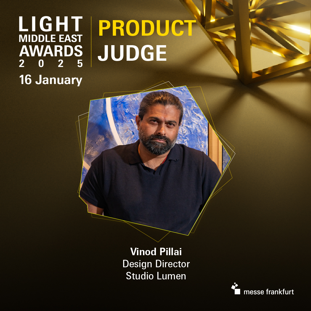 Read more about the article Vinod Pillai, Design Director of Studio Lumen, Announced as a Product Judge for the 2025 Light Middle East Awards