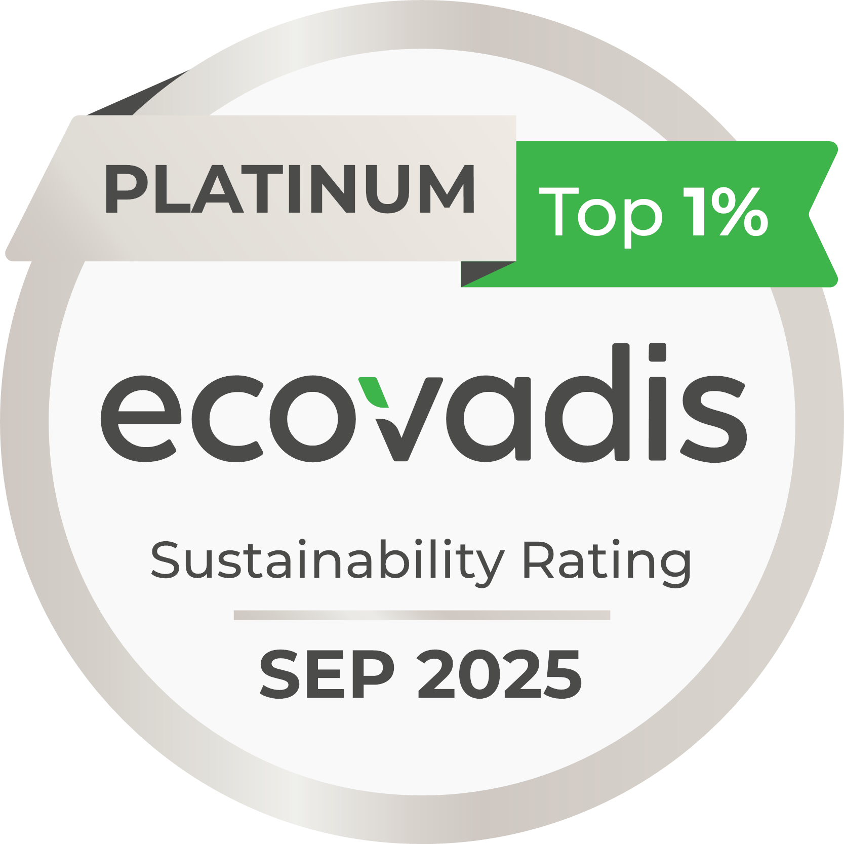 formalighting has earned the prestigious EcoVadis Platinum Medal with a 95/100 score, ranking in the top 1% of companies worldwide.